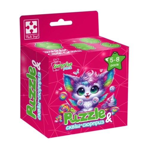 Пазли «Кольорове кошеня» на 156 елементів, у коробці 11,5х4, 5х15 см, ТМ Vladi Toys