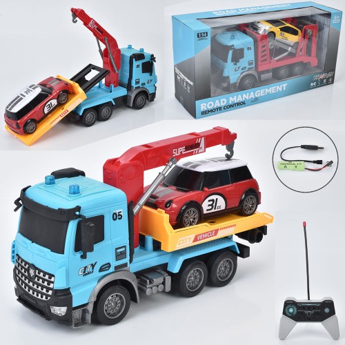 Евакуатор 30 см 1:14 р/к на акумуляторі зі світлом, гумовими колесами та USB, в асортименті, у коробці 43х21,5х13 см