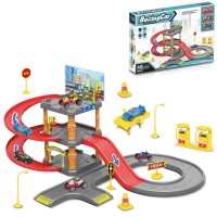 Гараж 3-поверховий на 32 деталі з 3 машинками від 6 см та дорожніми знаками, у коробці 40х27,5х5,5 см