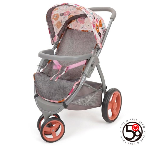 Коляска для ляльки прогулянкова 58х39х62 см металева з ручкою з EVA та кошиком, у коробці 55х33,5х12 см