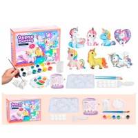 Набір для творчості «Єдиноріг»: розмальовка, формочки, гіпс, фарби, пензлик, палітра, у коробці 22х17х6 см