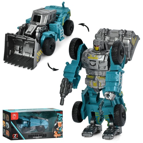 Трансформер «Будтехніка» робот 18 см + будівельна техніка зі зброєю, в асортименті, у коробці 26х12,5х10,5 см