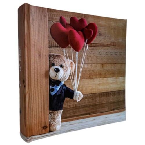 Фотоальбом «Bear Love» на 300 фото 10х15см з паперовими аркушами та обкладинкою з ламінованого картону 22х22 см