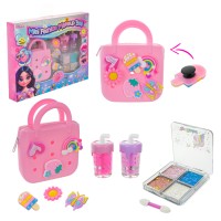 Дитяча косметика в сумочці: піни, блиск для губ, тіні та аксесуари, у коробці 24,5х3х19,5 см