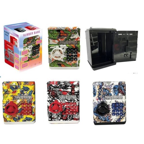 Скарбничка-сейф електронна, в асортименті, у коробці 13,8х14,3х19,8 см