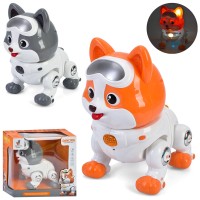 Песик19 см музичний зі світлом та звукома, ходить, на батарейках, в асортименті, у коробці 23,5х21,5х13,5 см