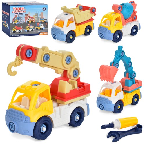 Конструктор «Будівельна техніка» 16 см на гвинтах з викруткою та ключем, в асортименті, у коробці 18,5х14,5х7,5 см