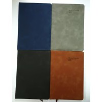 Блокнот А5 на 160 аркушів у клітинку з обкладинкою зі шкірзаму, в асортименті