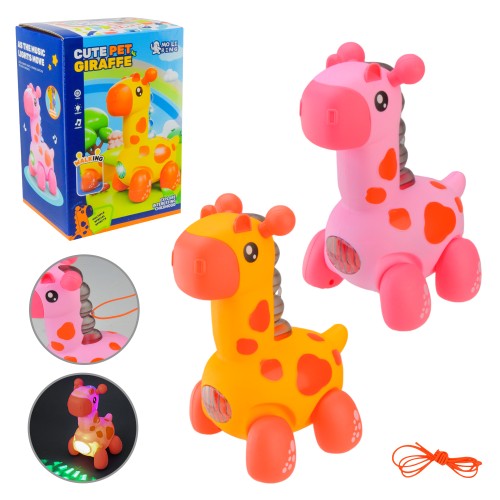 Жираф музичний зі світлом, звуком та рухомими деталями, на батарейці, в асортименті, у коробці 11,9х11,5х18 см