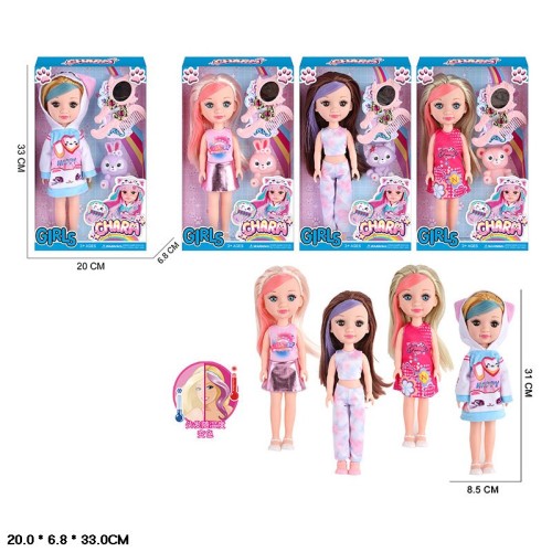 Лялька 31 см змінює колір волосся з аксесуарами, в асортименті, у коробці 20х7х33 см