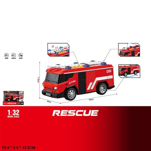 Машина «Пожежна охорона» зі світлом та звуком, на батарейці, у коробці 18,8х8,5х12,5 см