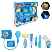 Набір лікаря зі світлом та звуком з 8 предметів, на батарейці, у коробці 27,5х34х5 см