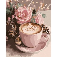 Картина за номерами «Новорічне капучино» 40х50 см з фарбами металік extra, ТМ Ідейка