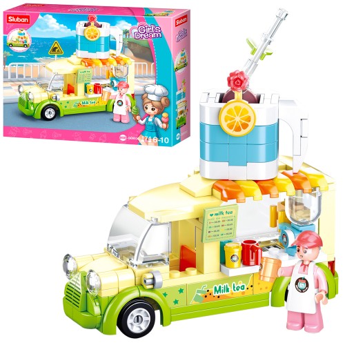 Конструктор «Автобус. Кафе на колесах» на 174 деталі з фігуркою, у коробці 24х19х4,5 см, SLUBAN