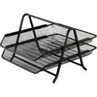 Лоток «Сітка» горизонтальний металевий на 2 відділення чорний