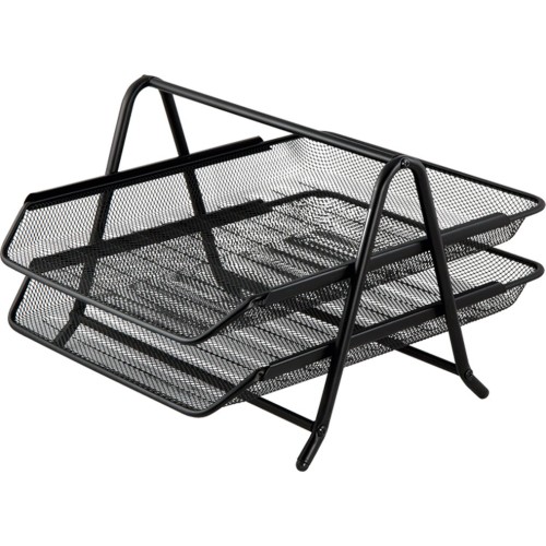 Лоток «Сітка» горизонтальний металевий на 2 відділення чорний