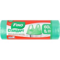 Пакети для сміття з ручками на 60 л по 20 шт, ТМ Fino