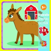 Пазли «Ферма. Віслючок» на 12 елементів, ТМ G-Toys
