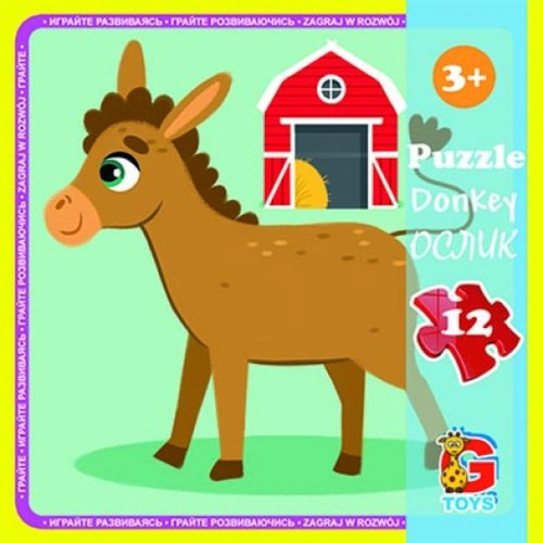 Пазли «Ферма. Віслючок» на 12 елементів, ТМ G-Toys
