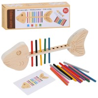 Навчальний набір «Риба» 24 см з кольоровими паличками та картками, у коробці 24,5х8,5х3,5 см