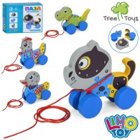 Каталочка «Звірятко» дерев`яна з пазлом, в асортименті, у коробці 20х16х6 см