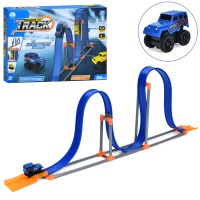 Трек 111х8х40 см на 38 деталей та інерційна машинка 7,5 см, у коробці 39х28х7 см