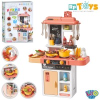 Набір «Кухня» 47х21х68 см зі звуком, світлом на 43 деталі: плита, мийка з водою, посуд, продукти, на батарейці, у коробці 49х35,5х13,5 см