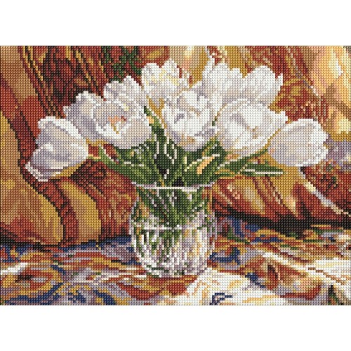 Алмазна мозаїка «Тюльпановий спокій» 30х40 см, ТМ Ідейка