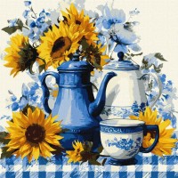 Картина за номерами «Сонячна кава» 40х40 см, ТМ Ідейка