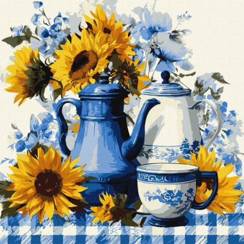 Картина за номерами «Сонячна кава» 40х40 см, ТМ Ідейка