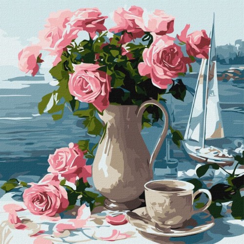 Картина за номерами «Ранкові троянди» 40х40 см, ТМ Ідейка