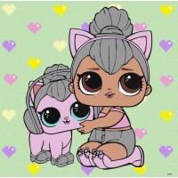 Картина за номерами «L.O.L. Surprise! TroopSurprise Kitty Queen With Kitty Kitty» 40х40 см, ТМ Ідейка