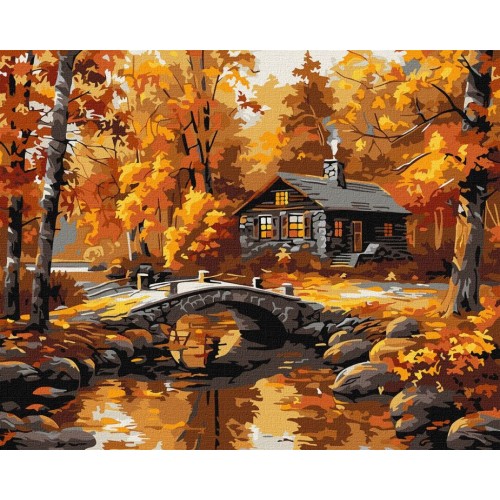 Картина за номерами «Село над річкою» 40х50 см, ТМ Ідейка