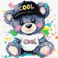 Картина за номерами «Крутий ведмедик» 40х40 см, ТМ Ідейка