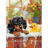 Картина за номерами «Купання з качечкою» 30х40 см, ТМ Ідейка