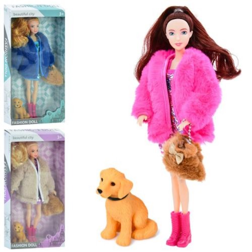 Лялька 28 см шарнірна з песиком, в асортименті, у коробці 17х33х5 см