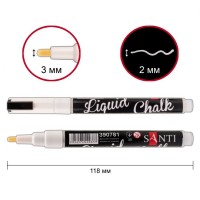 Маркер крейдяний білий 3 мм, ТМ SANTI