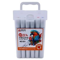 Набір скетчмаркерів «Aodemei» двосторонніх на 24 кольори акрилових трикутні у пластиковому контейнері, ТМ J.Otten