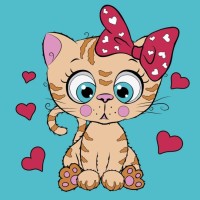 Картина за номерами «Рудий котик» 25х25 см, ТМ SANTI