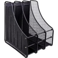 Лоток «Сітка» вертикальний металевий на 3 відділення чорний