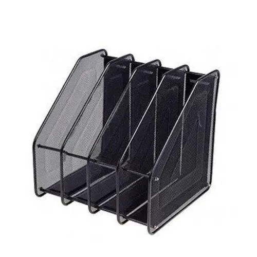 Лоток «Сітка» вертикальний металевий на 4 відділення чорний