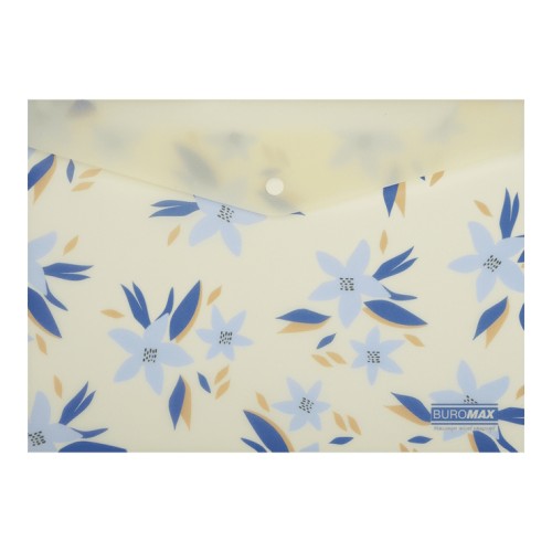 Папка на кнопці «ARABESKI» А4 матова напівпрозора, маренго, TM Buromax