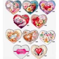 Валентинка 10х8,5 см, в асортименті