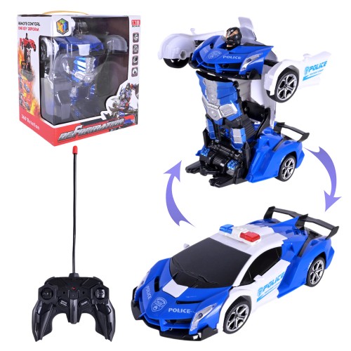 Машина-трансформет «Поліція» 19 см р/к зі світлом та USB, на батарейці, у коробці 17,5х15х20 см