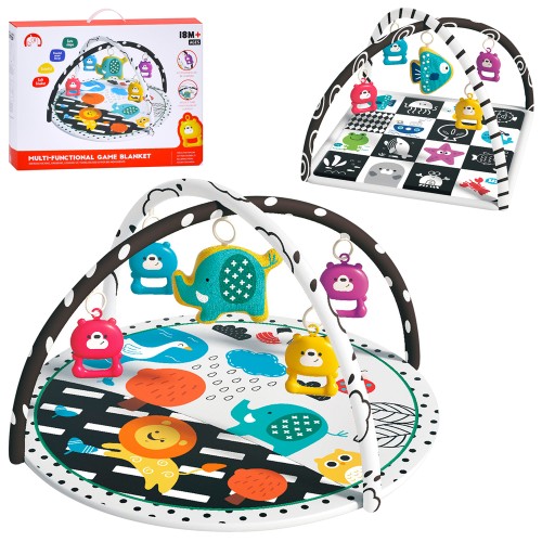 Килимок для немовляти з 2 дугми та 5 підвісками, в асортименті, у коробці 51х39х10 см