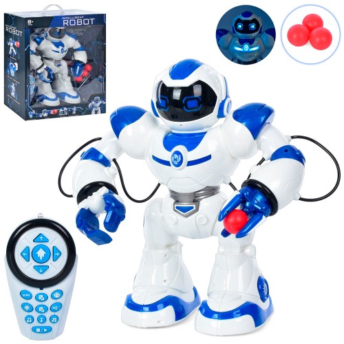 Робот 39 см р/к музичний зі звуком та світлом, прорамується, ходить, танцює, стріляє, на батарейці, у коробці 48х45х19 см.