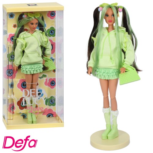 Лялька «DEFA» 29 см шарнірна з сумкою та підставкою, у коробці 16х33х6,5 см