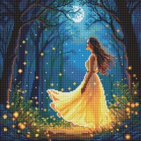 Набір з алмазною мозаїкою «Дівчина серед світлячків» 40х40 см, ТМ Ідейка