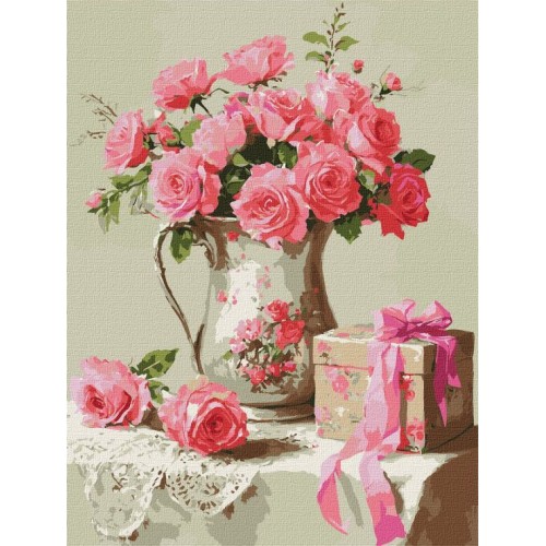Картина за номерами «Рожевий подарунок» 30х40 см, ТМ Ідейка