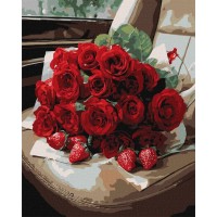 Картина за номерами «Романтичний букет троянд» 40х50 см, ТМ Ідейка